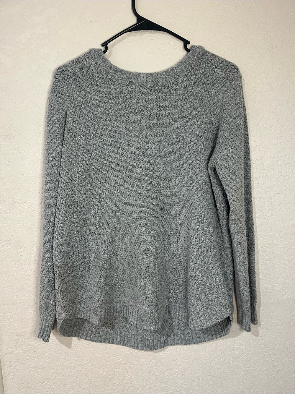 Pink Clover Heather Gray Crew Neck Sweater